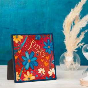 Colorful Love Inspirational Floral Pretty Custom Plaque