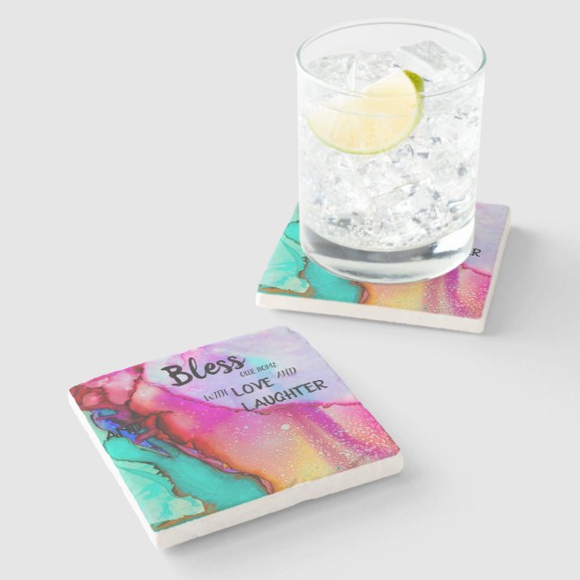 Colorful Love & Laughter Coaster (Side)