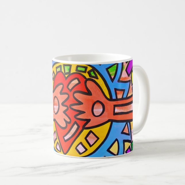 Colorful Love Mug by Tamara Diaz Art  (Front Right)