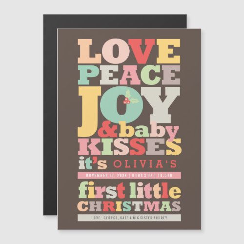 Colorful Love Peace Joy And Baby Kisses Letters