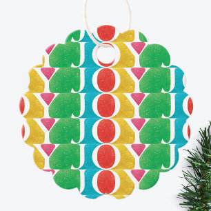 colorful LOVE PEACE JOY photo frame Favor Tags