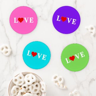 Colorful LOVE Pink and Blue Green Purple Stylish