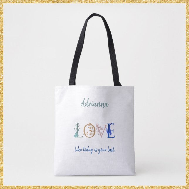 Colorful Love Quote Decorative  Tote Bag (Creator Uploaded)