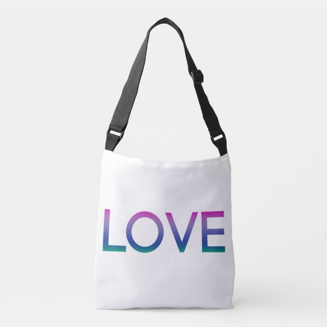 Colorful Love Rainbow Crossbody Bag (Front)