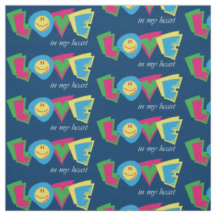 Colorful love sign fabric