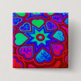 'Colorful Love' Square Button
