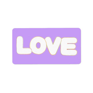 Colorful Love Word Outline Labels