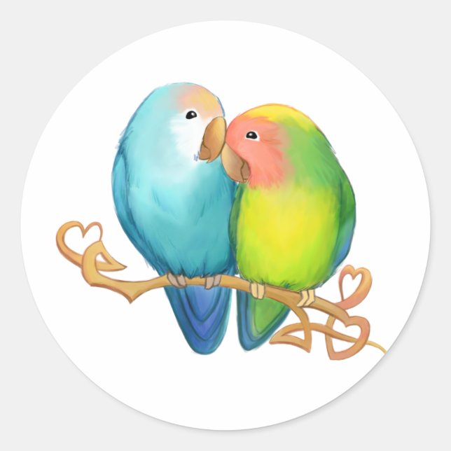 Colorful Lovebird Stickers (Front)