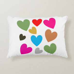 Colorful Lovely Hearts - Love comes in all colors! Accent Pillow