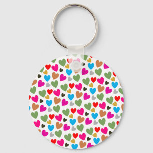 Colorful Lovely Hearts - Love comes in all colors! Keychain