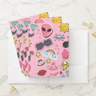 Colorful lovely sticker pocket folder