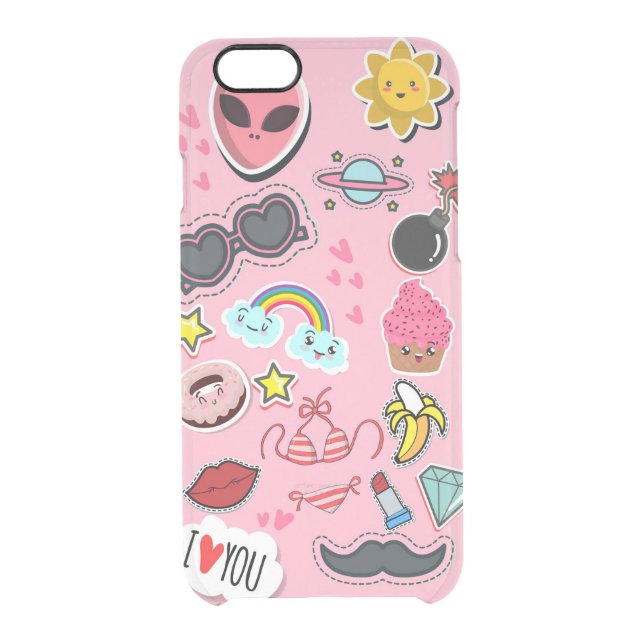 Colorful lovely sticker uncommon iPhone case (Back)