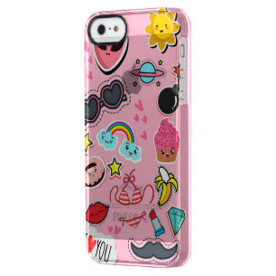 Colorful lovely sticker clear iPhone SE/5/5s case