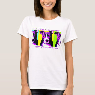 Colorful Lovers Not Fighters Pit Bull Shirt