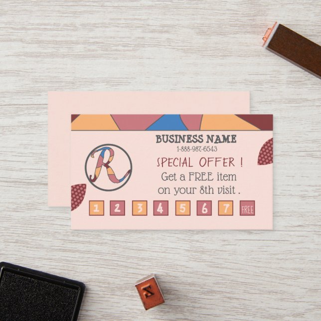 Colorful Loyalty Card with Logo (Front/Back In Situ)