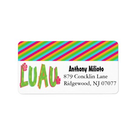 Colorful Luau Label/ Sticker