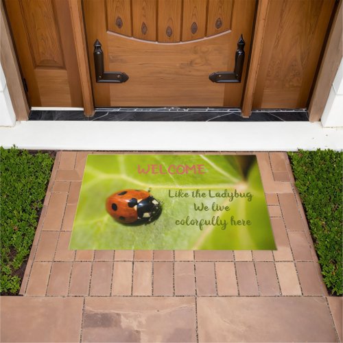 Colorful Lucky Ladybug Doormat