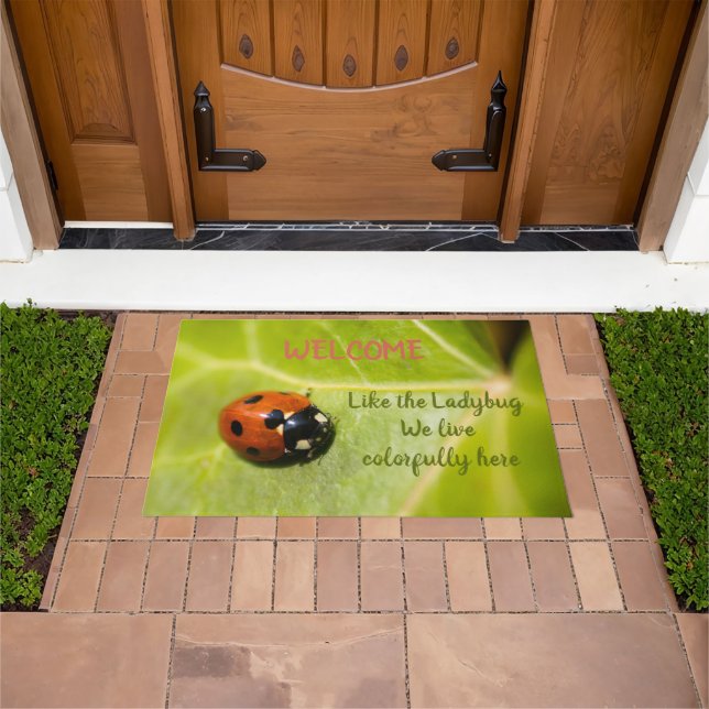 Colorful Lucky Ladybug Doormat (Outdoor)