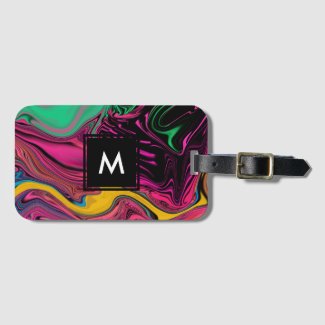 Colorful Luggage Tag with Your Monogram