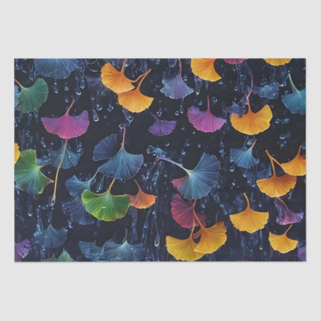 Colorful Luminogram Ginkgo Leaves Decoupage / Tissue Paper (Front)