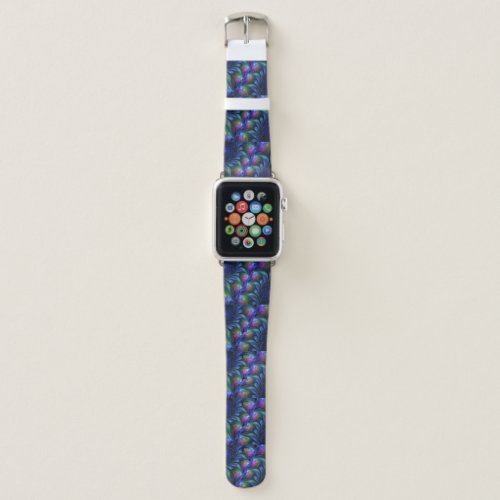 Colorful Luminous Abstract Blue Pink Green Fractal Apple Watch Band