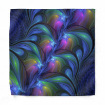 Colorful Luminous Abstract Blue Pink Green Fractal