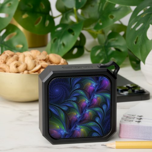 Colorful Luminous Abstract Blue Pink Green Fractal Bluetooth Speaker