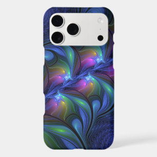 Colorful Luminous Abstract Blue Pink Green Fractal iPhone 17 Pro Max Case