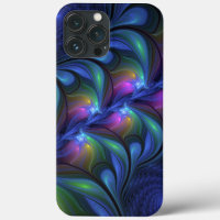 Colorful Luminous Abstract Blue Pink Green Fractal