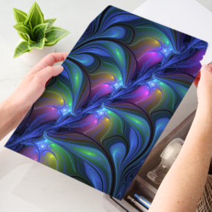Colorful Luminous Abstract Blue Pink Green Fractal Envelope Mailers