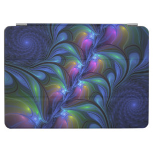 Colorful Luminous Abstract Blue Pink Green Fractal iPad Air Cover