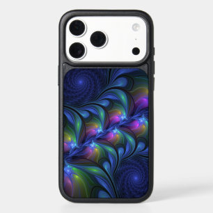 Colorful Luminous Abstract Blue Pink Green Fractal iPhone 17 Pro Max Case