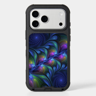Colorful Luminous Abstract Blue Pink Green Fractal iPhone 17 Pro Max Case
