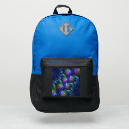 Colorful Luminous Abstract Blue Pink Green Fractal Port Authority&#174; Backpack
