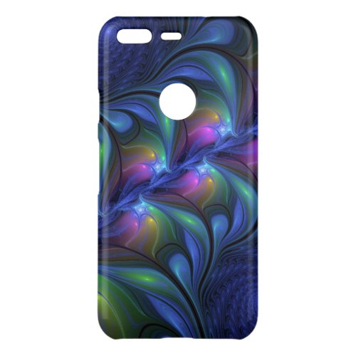 Colorful Luminous Abstract Blue Pink Green Fractal Uncommon Google Pixel Case