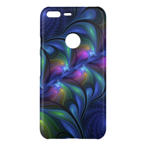 Colorful Luminous Abstract Blue Pink Green Fractal Uncommon Google Pixel XL Case