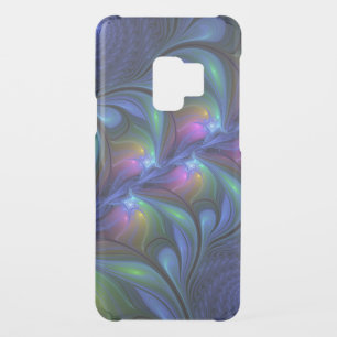 Colorful Luminous Abstract Blue Pink Green Fractal Uncommon Samsung Galaxy S9 Case