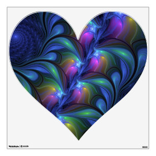 Colorful Luminous Abstract Blue Pink Green Fractal Wall Decal