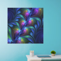 Colorful Luminous Abstract Blue Pink Green Fractal