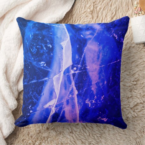 Colorful Luminous Abstract Blue White Navy Legging Throw Pillow