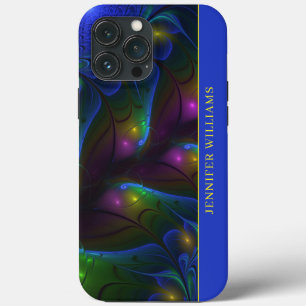 Colorful Luminous Abstract Modern Fractal Art Name iPhone 13 Pro Max Case