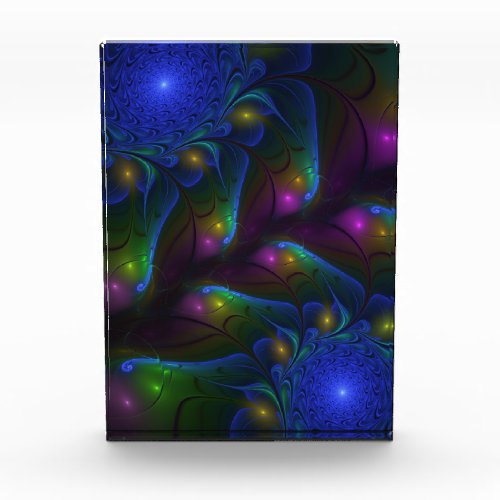 Colorful Luminous Abstract Modern Trippy Fractal Acrylic Award