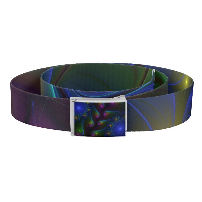 Colorful Luminous Abstract Modern Trippy Fractal Belt (Coil)