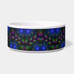 Colorful Luminous Abstract Modern Trippy Fractal Bowl