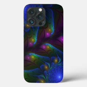 Colorful Luminous Abstract Modern Trippy Fractal iPhone 13 Pro Case