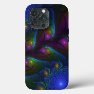 Colorful Luminous Abstract Modern Trippy Fractal iPhone 13 Pro Case