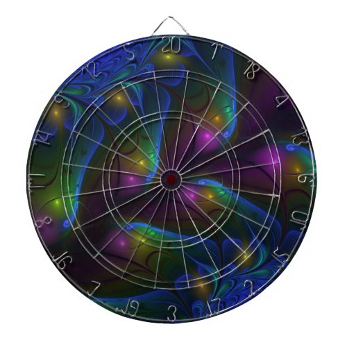 Colorful Luminous Abstract Modern Trippy Fractal Dart Board