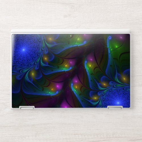 Colorful Luminous Abstract Modern Trippy Fractal HP Laptop Skin