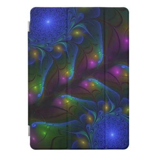 Colorful Luminous Abstract Modern Trippy Fractal iPad Pro Cover