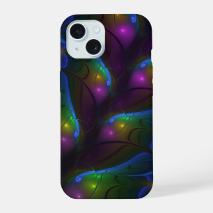 Colorful Luminous Abstract Modern Trippy Fractal iPhone 15 Case